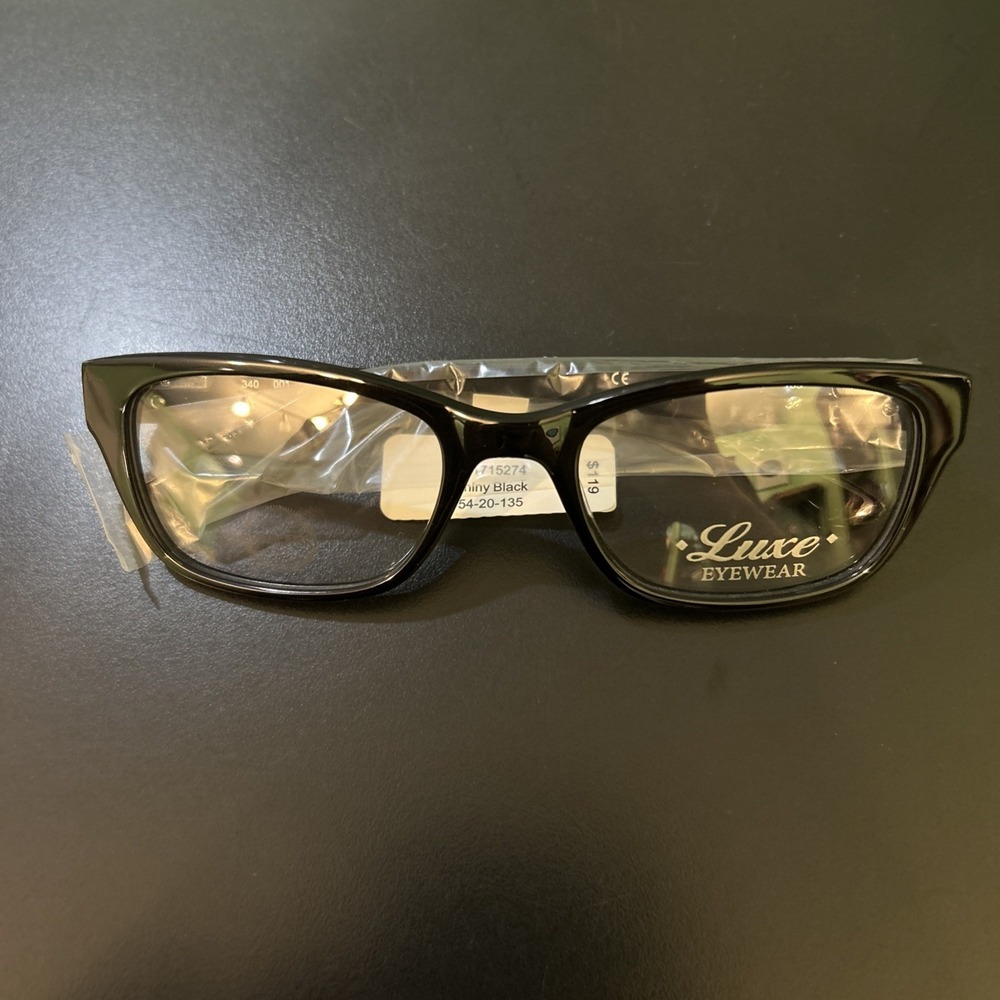 LUXE Black Cat Eye Glasses Swarovski Crystals Temples 340 001 54 20 135 Frames